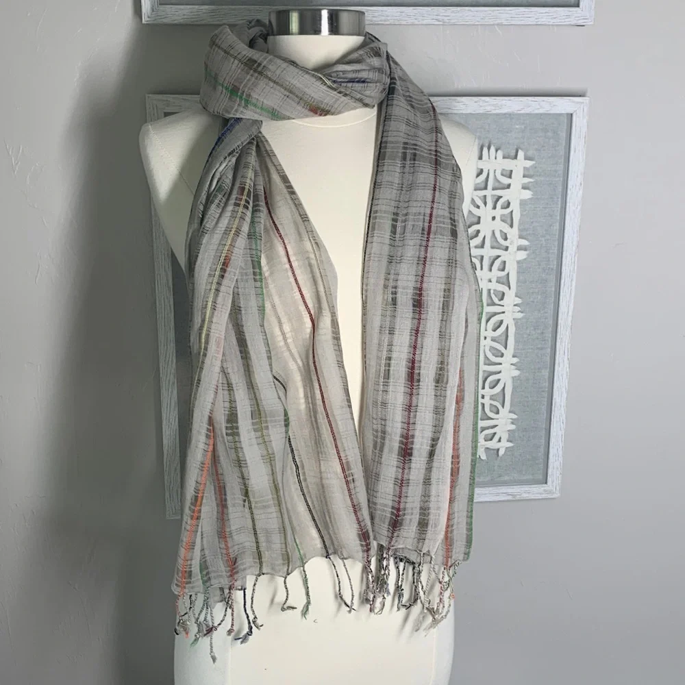 Pier one imports cotton blend striped scarf